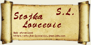 Stojka Lovčević vizit kartica